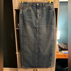 Aritzia Blue Denim Maxi Skirt